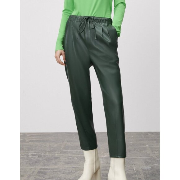 NWT Zara green faux leather pants, XS - Picture 1 of 10